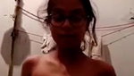 Indian cute girl in glasses showing nude body