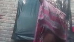 Bengali village girl bathing outdoors clip