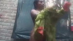Bengali village girl bathing outdoors clip