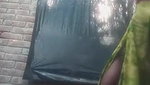 Bengali village girl bathing outdoors clip