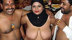Randi milf with hijab sex with two men in hotel room big boobs threesome tango chamet stripchat