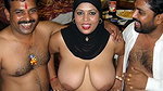 Randi milf with hijab sex with two men in hotel room big boobs threesome tango chamet stripchat