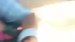 playing with mature boobs inside car