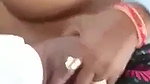 playing with mature boobs inside car