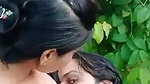sucking boobs of gf outdoors on selfie cam