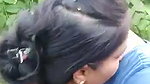 sucking boobs of gf outdoors on selfie cam