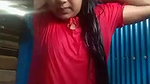 cute slum girl recording her own dress change