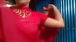 cute slum girl recording her own dress change