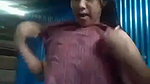 cute slum girl recording her own dress change