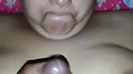 innocent housewife taking cum on her face