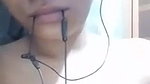 Beautiful cute girl showing on video call