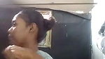 cute Tamil girl bathing on selsfie cam