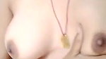 Desi girl pumping her own boobs on selfie cam