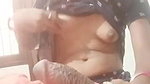 slim Bhabhi showing boobs holding dick on hand