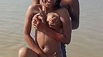 enjoying with busty Desi slut in river