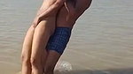 enjoying with busty Desi slut in river
