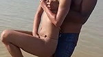 enjoying with busty Desi slut in river