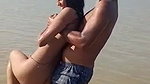 enjoying with busty Desi slut in river