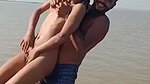 enjoying with busty Desi slut in river