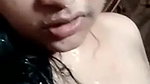Indian girl showing boobs while bathing nude