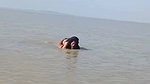 fucking Desi Randi sitting on shallow river bed