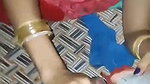 Desi housewife giving handjob lying on cot