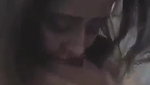 Pakistani girl sucking her own pillowy boobs