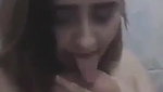 Pakistani girl sucking her own pillowy boobs