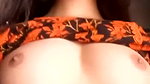beautiful girl showing her sexy soft boobies on selfie cam