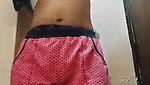 dense hairy pussy girl shows her boobs and ass