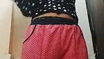 dense hairy pussy girl shows her boobs and ass