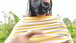 Sexy girl showing outdoor