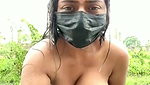 Sexy girl showing outdoor
