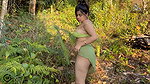 chubby Indian girl sexy boobs show in jungle