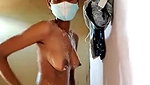 masked girl live bathing clip