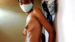 masked girl live bathing clip