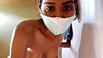 masked girl live bathing clip
