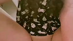 Girl fingering with her hairbrush