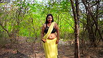 Rusha Showing Armpits & Navel and Bouncing Boobs in Yellow Chiffon Saree Shoot