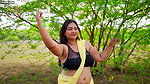 Rusha Showing Armpits & Navel and Bouncing Boobs in Yellow Chiffon Saree Shoot