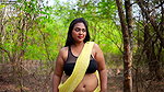 Rusha Showing Armpits & Navel and Bouncing Boobs in Yellow Chiffon Saree Shoot