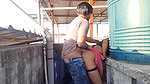 horny Bengali couple fucking on rooftop