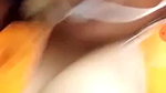beautiful wife milking her boobs on VC