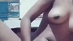 cute horny girl fingering pussy on selfie cam
