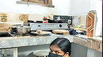 Aunty working in kitchen and fucking