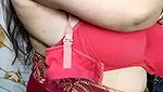 Ridhima in red saree with best boobs
