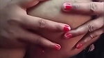 horny Bhabhi licking her own boobs