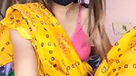 slim girl in saree showing boobs