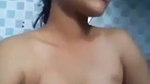 horny Girl pressing boobs in bathroom