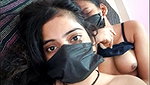 Two girl showing her boobs in live